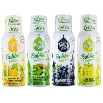 Syrop do wody koncentrat Fruttamax zestaw 4 x 500 ml OWOCOWY
