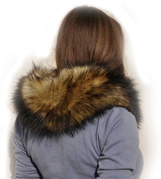 МЕХОВОЙ ШАРФ, РУКАВА ИЗ ВУАЛИ, искусственный мех, воротник из меха енота, унисекс