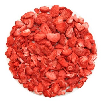 Клубника кусочками, сублимированные вкусные фрукты 100г