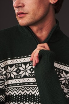 CARRY sweter z golfem zimowy skandynawski norweski wzór regular fit XXL