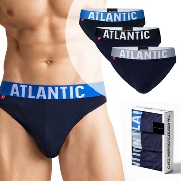 3x Wygodne slipy ATLANTIC z odkrytą gumą 104-2 *M
