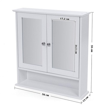 ФРЕЯ Шкаф для ванной комнаты с зеркалом, белый