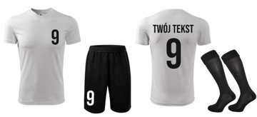 Strój piłkarski z własnym napisem i numerem personalizowanym nadrukiem (XL)