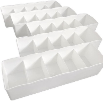 Organizator szuflad (zestaw 5 sztuk) z 5 przegródkami, z odpornego