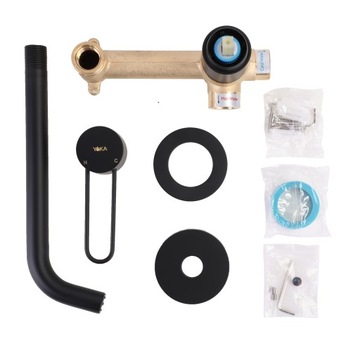 Bateria umywalkowa podtynkowa czarna kran do umywalki podtynkowy loft YOKA