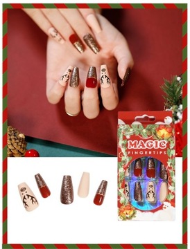ИСКУССТВЕННЫЕ НОГТИ, РОЖДЕСТВЕНСКИЕ ЗИМНИЕ ТИПЫ, 24 ШТ.