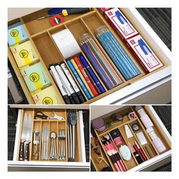 Расширяемый бамбуковый органайзер-вставка в ящик