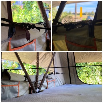 Зеленая палатка Wild Camp Hudson 220, установленная на перилах и перекладинах