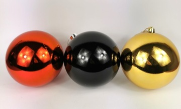 Большая пластиковая елочная игрушка, 20 см, золото.