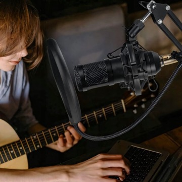 СТУДИЙНЫЙ МИКРОФОН USB-ГНЕЗДО КОНДЕНСАТОР ИГРОВОЙ ПОП-ФИЛЬТР ПОДСТАВКА НАБОР