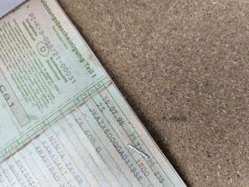 Kawasaki zx 6 98-00 ZX 6 R Рама документы немецкий 98 год идеальная рама