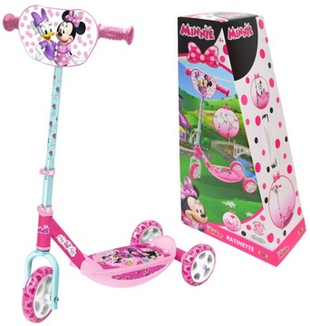 MYSZKA MINNIE HULAJNOGA TRÓJKOŁOWA BROKATOWE KOŁA REGULOWANA KIEROWNICA