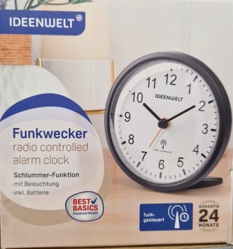 Zegar budzik IdeenWelt czarny 11cm