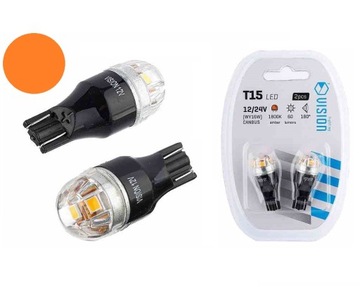 Żarówka LED WY16W T15 12/24V CANBUS Amber Pomarańc