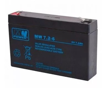 AKUMULATOR AGM 6V 7Ah MW 7.2-6