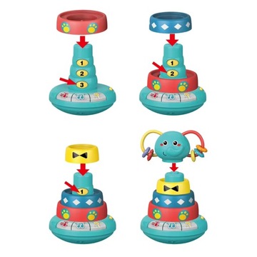 СЛОН ИНТЕРАКТИВНАЯ ПИРАМИДА МУЗЫКАЛЬНАЯ СВЕТОВАЯ ИГРУШКА ДЛЯ ДЕВОЧЕК