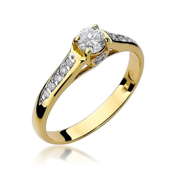PIERŚCIONEK Z ŻÓŁTEGO ZŁOTA Z DIAMENTAMI 0,33ct Okazja Goldrun