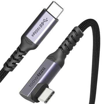 REAGLE Kabel USB-C 3.2 Thunderbolt 4K 60Hz QC 5A PD 100W Kątowy 10 Gb/s 2M