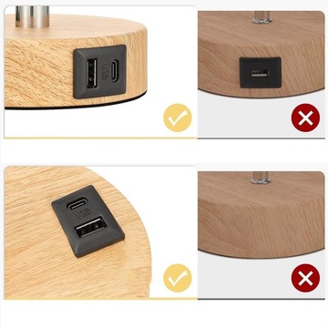 НОЧНИК С РЕГУЛИРОВКОЙ ЯРКОСТИ USB-C USB-A И РОЗЕТКОЙ ПЕРЕМЕННОГО ТОКА 3000К