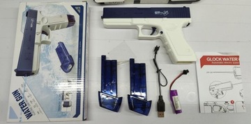 АВТОМАТИЧЕСКИЙ ВОДЯНОЙ ПИСТОЛЕТ GLOCK, ВИНТОВКА, 2 МАГАЗИНА, АККУМУЛЯТОРНЫЙ ПУАНСОН