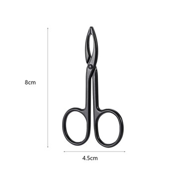 Pęseta do brwi Nożyczki Uchwyt czarny prosty