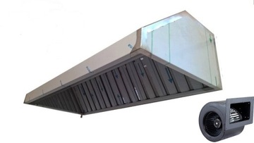Nowy Okap Gastronomiczny 100x70x40 FILTRY MEGATURBINA Rura 3m