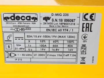 Аппарат для сварки проволокой Deca D-MIG 235 - MIG-MAG/БЕЗ ГАЗА