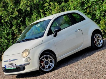Fiat 500 II Hatchback 3d 1.2 69KM 2009 Fiat 500 biala perelka, bardzo ladny, GWARANCJA 1.2 Benzyna 69KM