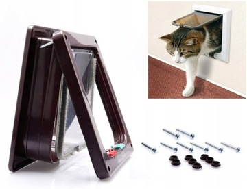 ДВЕРЬ ДЛЯ СОБАКИ/КОШКИ 4 СТОРОНЫ КОРИЧНЕВАЯ XL