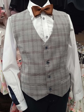 elegancka wizytowa KAMIZELKA chłopięca * 146 cm