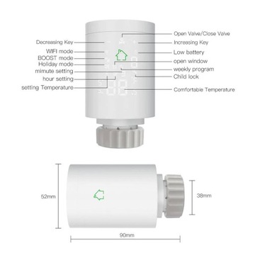 Электронная термостатическая головка Tuya Zigbee