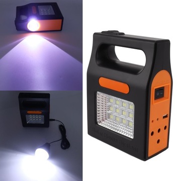 ГЕНЕРАТОР С СОЛНЕЧНОЙ ПАНЕЛЬЮ + 3 ЛАМПОЧКИ + USB-КАБЕЛЬ