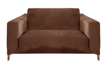 POKROWIEC na duży FOTEL KANAPĘ narożnik 1 os 90-140cm BRĄZOWY WELUR