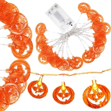 GIRLANDA LAMPKI DYNIE ŚWIECĄCE 20 LED WISZĄCE DEKORACJA UPIORNA HALLOWEEN