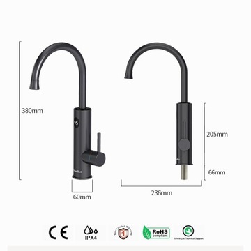 Смеситель для электрического водонагревателя Flow MAT BLACK 3200W