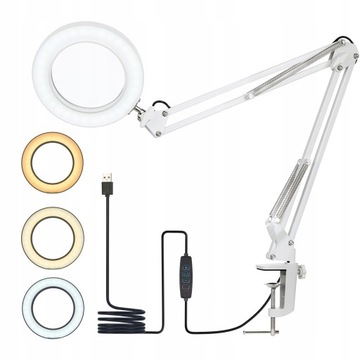 Lupa bjba55 Lampa stołowa 10 poziomów jasności z 8krotnym LUPĄ 5 x