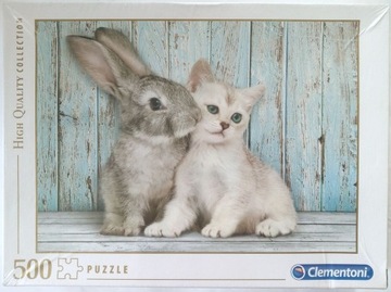 Puzzle Kot i królik 500 el CLEMENTONI