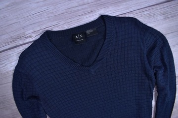 ARMANI EXCHANGE Męski Sweter Granatowy Premium L