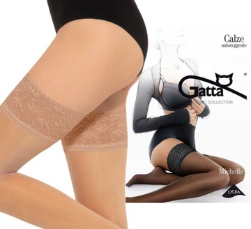 Gatta POŃCZOCHY MICHELLE samonośne Lycra 1/2 beige