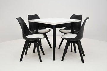 4 кухонных стула, квадратный стол 80х80.