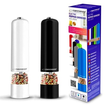 ELEKTRYCZNY MŁYNEK DO PIEPRZU SOLI PRZYPRAW BIAŁY