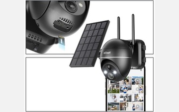 Солнечная камера, уличная, вращающаяся, IP, Wi-Fi, UHD, 5 МП, 1944P, 4-кратный зум, 64 ГБ