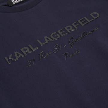 KARL LAGERFELD T-SHIRT KOSZULKA MĘSKA LOGO GRANATOWA rozmiar L