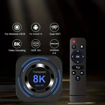 SMART BOX TV 4K WiFi DEKODER BLUETOOTH 5.0 SMART ANDROID 11 2/16GB