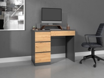 СТОЛ ДЛЯ НОУТБУКА MIJAS, АНТРАЦИТ СЛЕВА, ДУБ ARTISAN