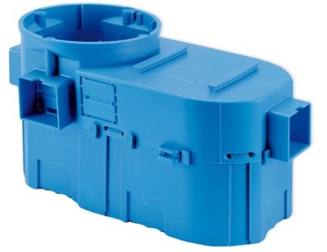 Puszka podtynkowa podwójna 60mm głęboka niebieska