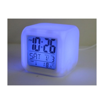 БУДИЛЬНИК ЧАСЫ ЖК-ТЕРМОМЕТР СВЕТЯЩИЙСЯ ХАМЕЛЕОН