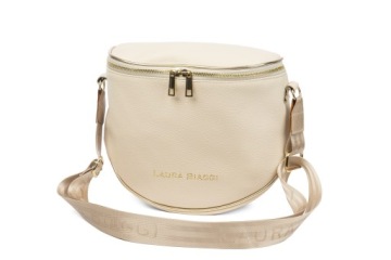 СУМКА НА ПЛЕЧО LAURA BIAGGI, БЕЖЕВАЯ, С НАСТЕННЫМ РЕМЕНЕМ С ЛОГОТИПОМ