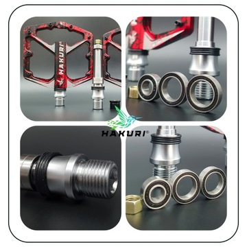 АЛЮМИНИЕВЫЕ велосипедные ПЕДАЛИ ПЛАТФОРМА 16 контактов +3 подшипника LIGHT HAKURI