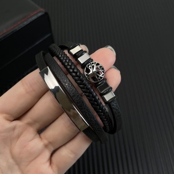 Мужской браслет ДЕРЕВО СЧАСТЬЯ с гравировкой ПОДАРОК